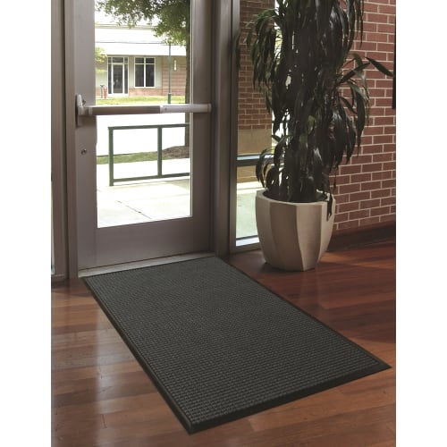 M+A Matting Waterhog Classic Mat, 4x20, Charcoal, Smooth Backing